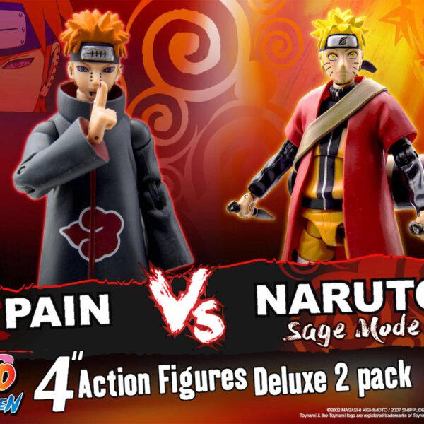 *Pack 2 figuras toynami naruto naruto sage mode vs pain exclusiva