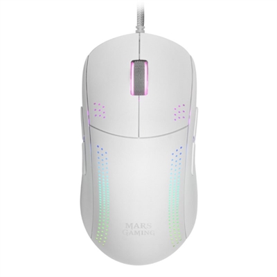 *Mouse raton mars gaming mmprow optico usb 9 botones 32000ppp rgb blanco