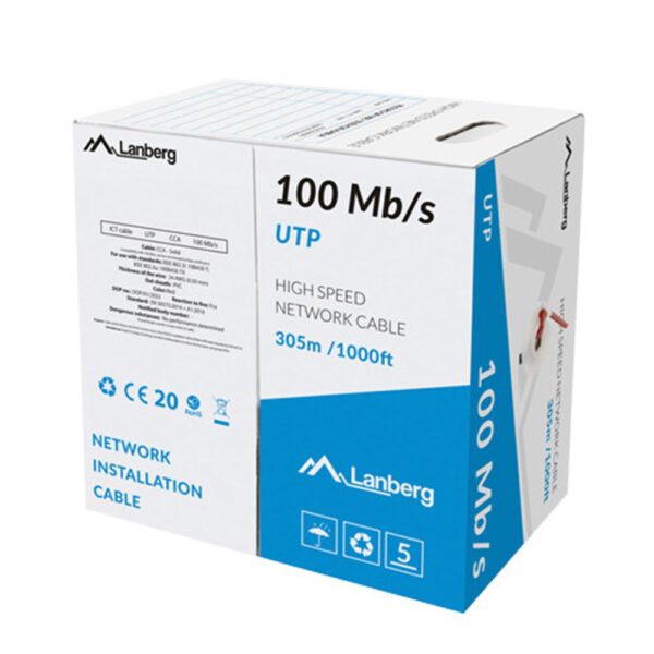 *Bobina 100mb - s lanberg utp 305m solid cca rojo
