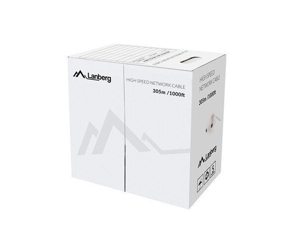 *Bobina cat.5e lanberg utp 305m rj45 solid cobre fluke tested awg24 naranja