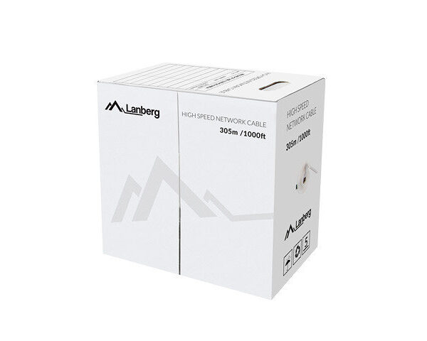 *Bobina cat.6 lanberg utp 305m rj45 solid cobre fluke tested awg24 gris