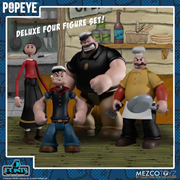 *Set 4 figuras mezcotoys popeye box 10 cm popeye 5 points