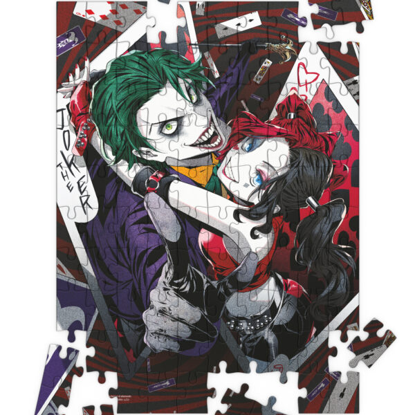 *Puzle 100 efecto 3d joker y harley quinn manga universo dc