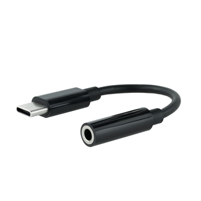 *Cable adaptador usb c a jack 3.5mm nanocable 0.11m -  macho - hembra -  negro