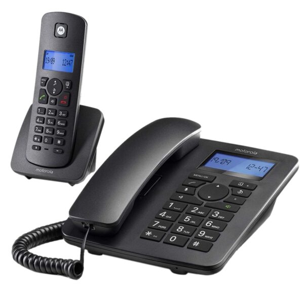 *Kit telefono fijo + dect motorola c4201 negro