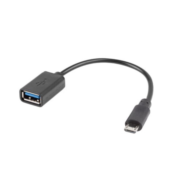 *Adaptador lanberg otg usb micro(m) 2.0 a usb - a(h) 15 cm negro