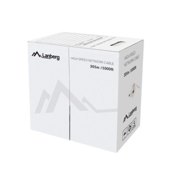 *Bobina cat.5e lanberg utp 305m solid cu fluke azul