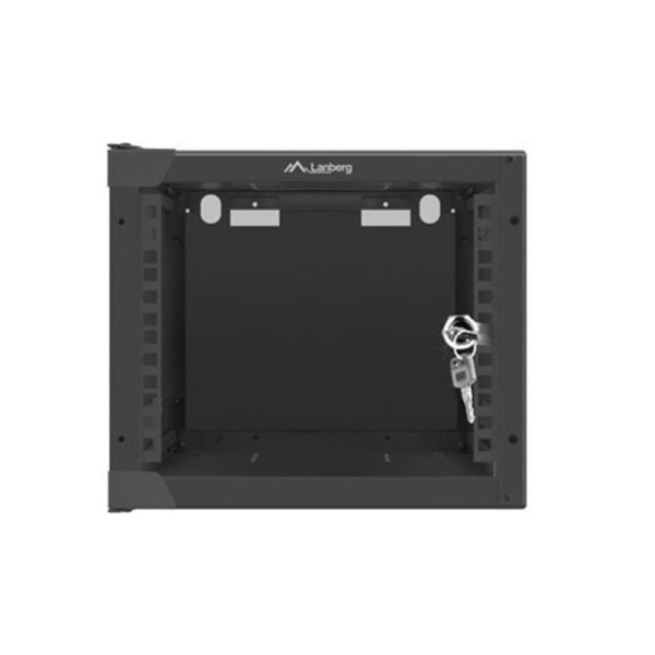 *Armario lanberg mural rack 10 pulgadas 4u - 280x310 flat pack negro puerta cristal