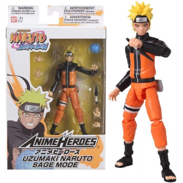 *Figura bandai anime heroes naruto uzumaki naruto sage mode