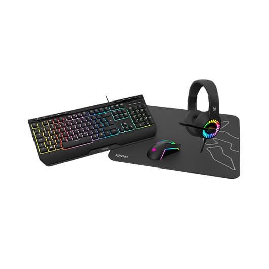*Pack krom kenya raton + teclado + alfombrilla + auriculares gaming