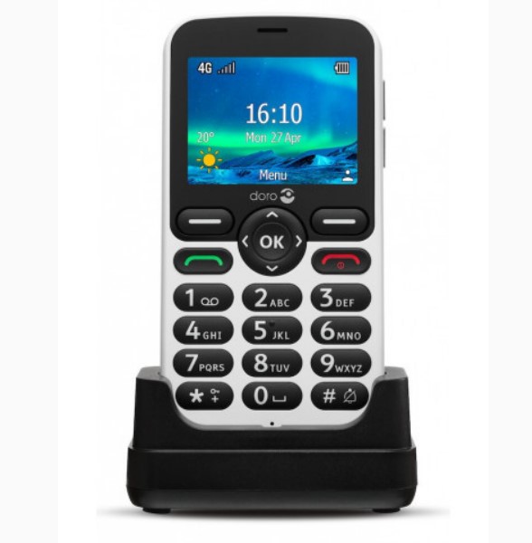 *Telefono movil doro 5860 white - black - 2.4 pulgadas -  4g - blanco y negro