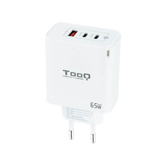 *Cargador de pared tooq triple 2xusb - c + usb a blanco 65w