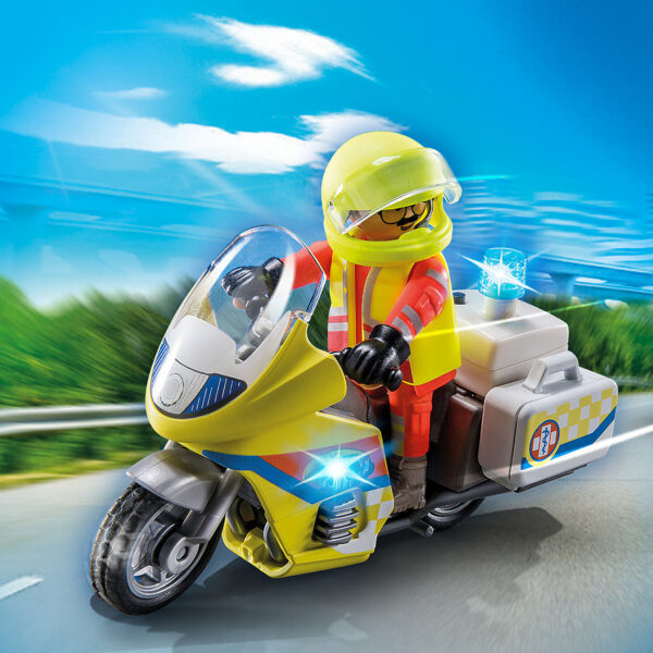 *Playmobil moto de emergencias con luz intermiente