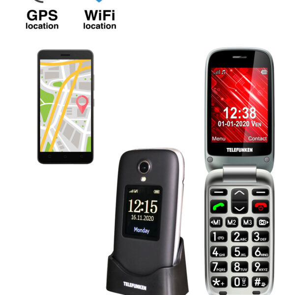 *Telefono movil telefunken s560 senior phone - 2g - gps - 2.8 pulgadas - negro