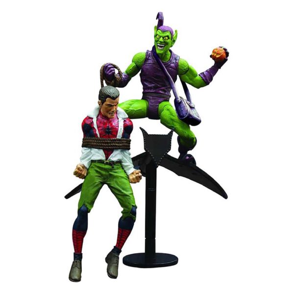 *Figura diamond select toys marvel classic the amazing spider - man re - run green gobling vs spider - man 18cm