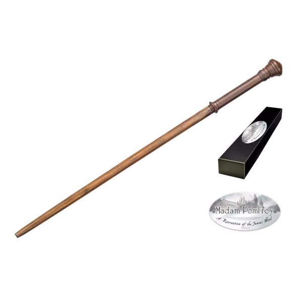 *Replica the noble collection harry potter varita de  madam pomfrey con caja y placa de identificacion