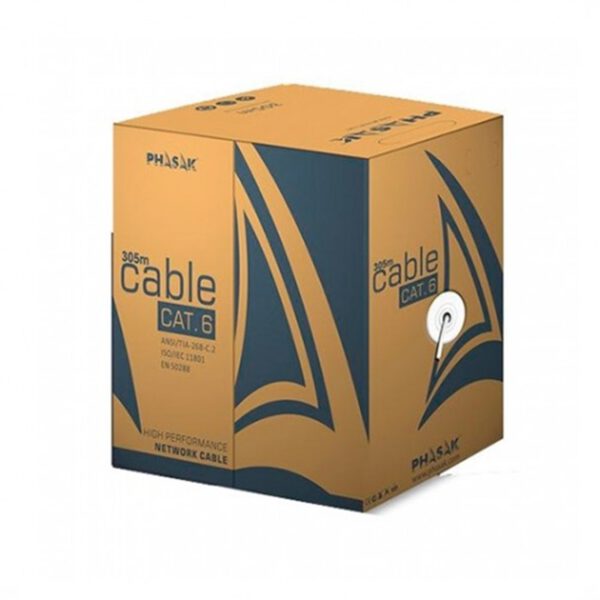 *Bobina cable red solido phasak utp cat.6 lszh (ignifugo) cca 305m gris