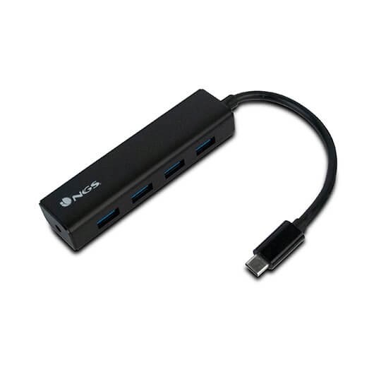 *Hub 4 puertos usb 3.0 ngs negro - 5gbps