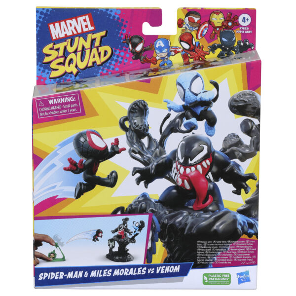 *Set de juego hasbro marvel stunt squad villain knockdown spider - man y miles morales vs venom