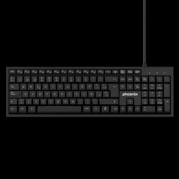 *Phoenix k100 teclado multimedia usb negro qwerty oficina
