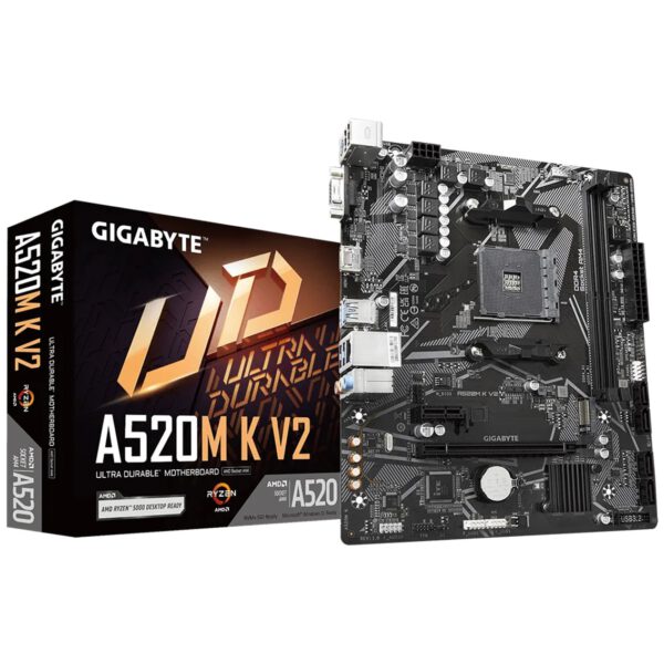 *Placa base gigabyte a520m k v2 am4 m - atx -  2 x ddr4 -  4 x usb 3.2 -  2 x usb 2.0 -  1 x hdmi -  1 x d - sub -  1 x ps - 2