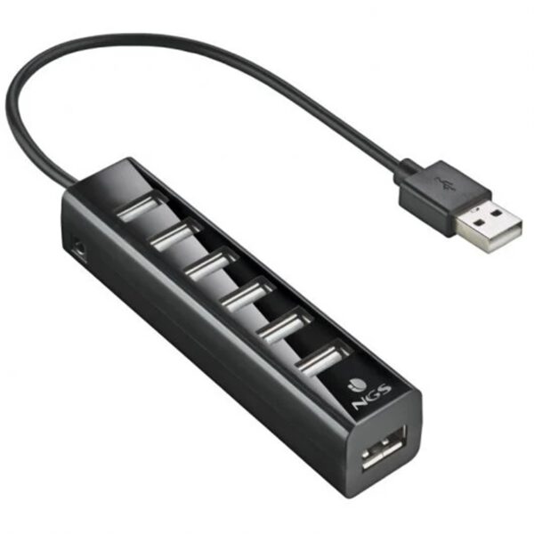 *Hub 7 puertos usb 2.0 ngs tiny negro plug play -  480mbps