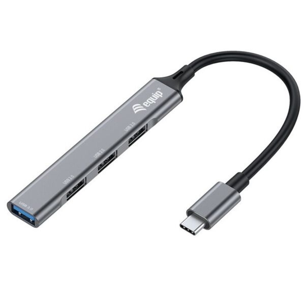 *Hub usb tipo c equip life 1 x usb tipo c - 3 x usb 2.0 - aluminio