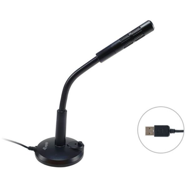 *Microfono sobremesa equip onmidireccional usb brazo flexible boton mute