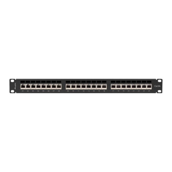 *Patch panel lanberg 24 puertos 1u cat.6a ftp 19 pulgadas negro