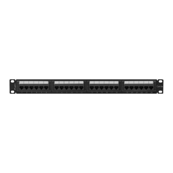*Patch panel lanberg 24 puertos 1u cat.6a utp 19 pulgadas negro