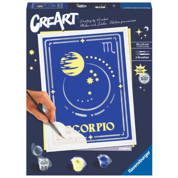*Kit para pintar con números ravensburger creart serie trend d zodiac: escorpio