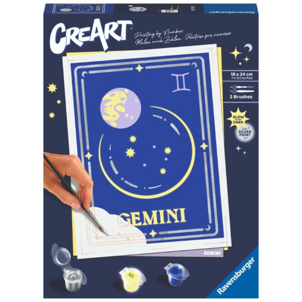 *Kit para pintar con números ravensburger creart serie trend d zodiac: geminis