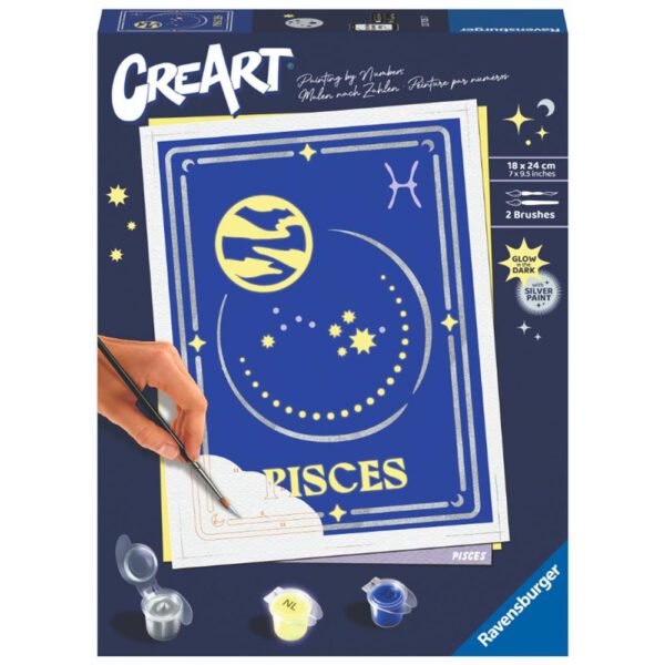 *Kit para pintar con números ravensburger creart serie trend d zodiac: piscis