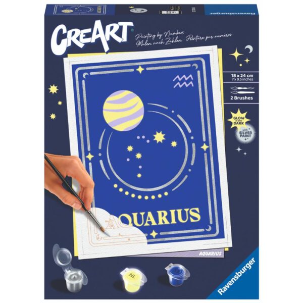 *Kit para pintar con números ravensburger creart serie trend d zodiac: acuario