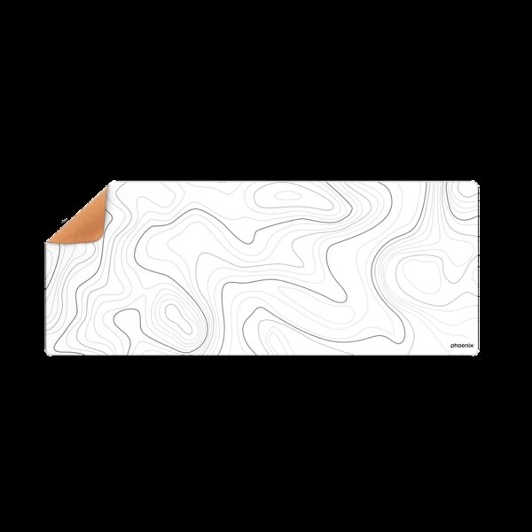 *Alfombrilla phoenix stratos para ratón escritorio blanca 90 x 40 cm con base de corcho y superficie cuero pu