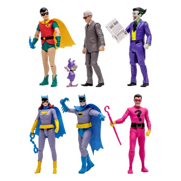 *Surtido de 6 figuras mcfarlane dc retro batman 66 15cm
