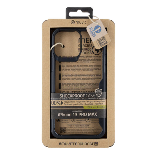 *Funda muvit shockproof 2m para apple iphone 13 pro max transparente - negra