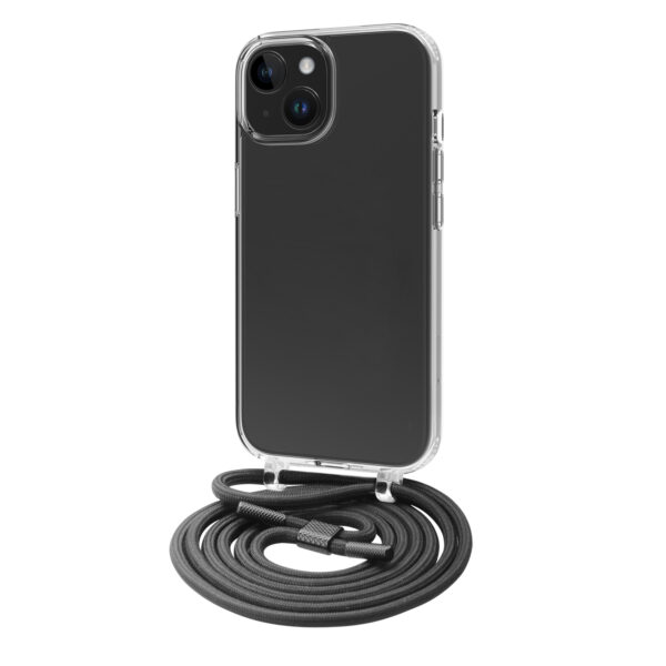 *Funda muvit recycletek para apple iphone 15 transparente + colgante negro