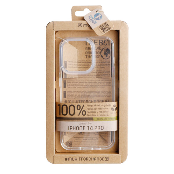 *Funda muvit recycletek para apple iphone 14 pro transparente