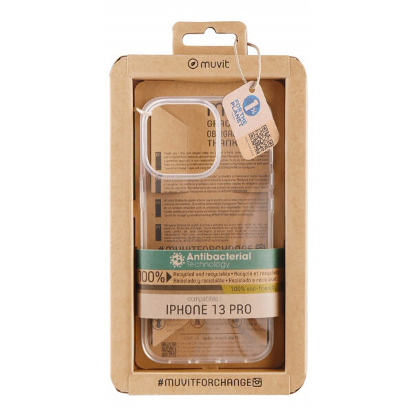 *Funda muvit recycletek para apple iphone 13 pro antibacterias transparente