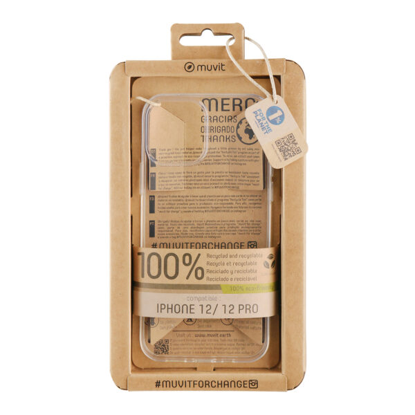 *Funda muvit recycletek para apple iphone 12 - 12 pro transparente