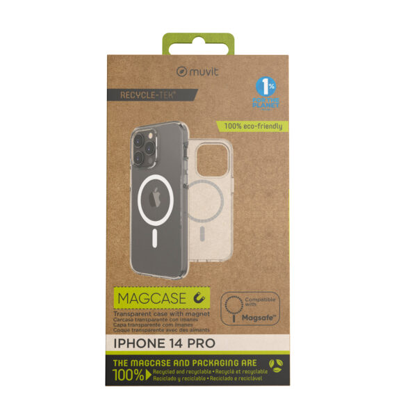 *Funda muvit recycletek magsafe para apple iphone 14 pro transparente