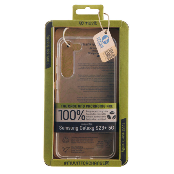 *Funda muvit recycletek para samsung galaxy s23+ 5g transparente