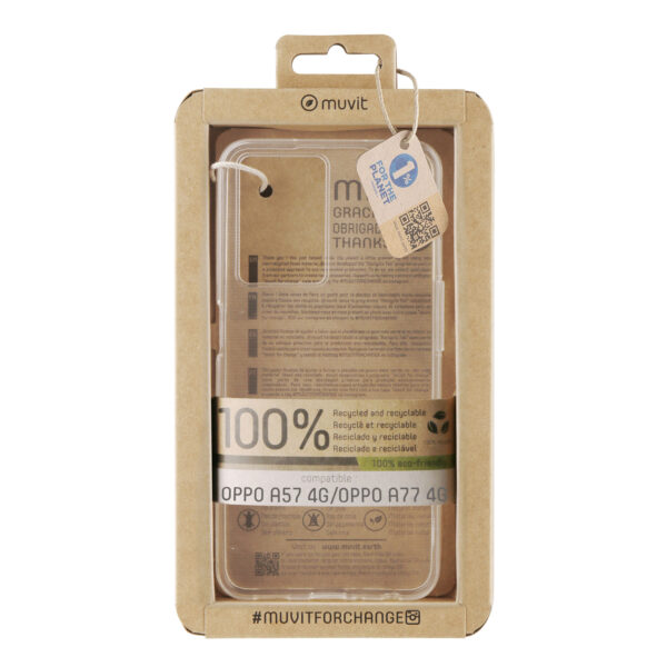 *Funda muvit recycletek para oppo a57s 4g - a57 4g - a77 4g - a57e 4g - a77s 4g transparente