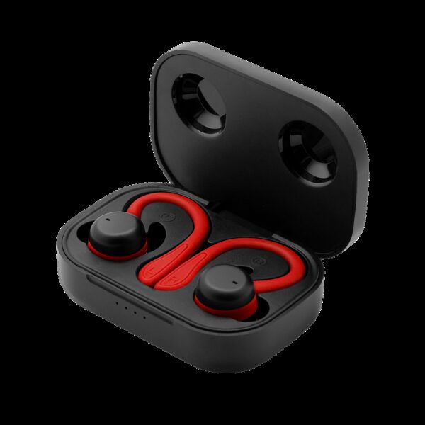*Auriculares deportivos phoenix spartan bluetooth 5.3 manos libres accesorios intercambiables detalles en rojo