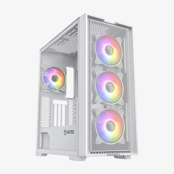 *Caja ordenador gaming hiditec e - atx h2 air argb cristal templado blanco
