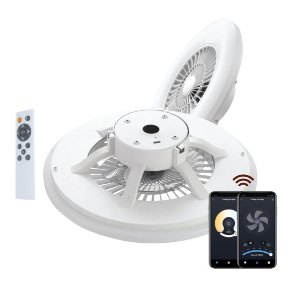 *Lampara techo muvit io wifi 40w blanco + ventilador 20w
