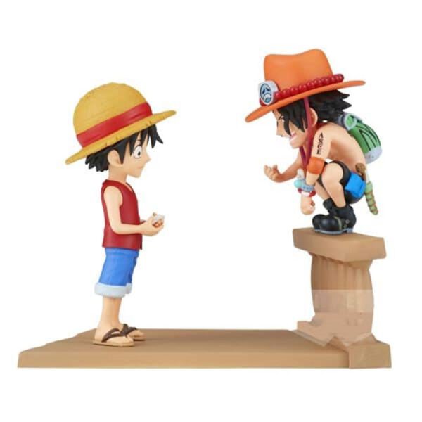 *Figura banpresto one piece world collectable log stories luffy y ace 8cm