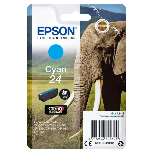 *Cartucho tinta epson 24 cian