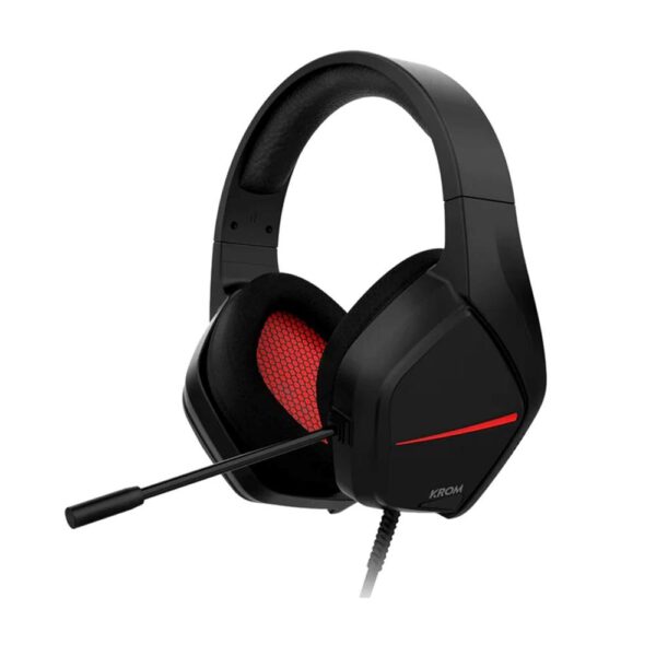 *Auriculares gaming krom kopa move jack 3.5mm negro - rojo